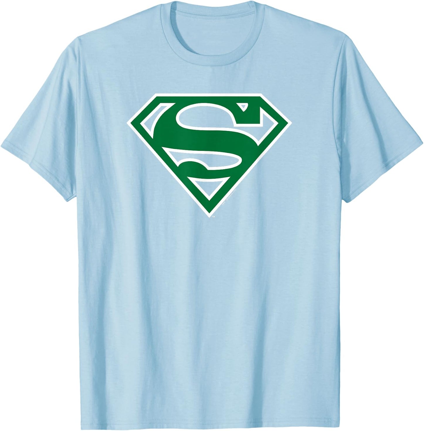 Superman Green & White Shield T-Shirt - T-Shirt | Light Blue