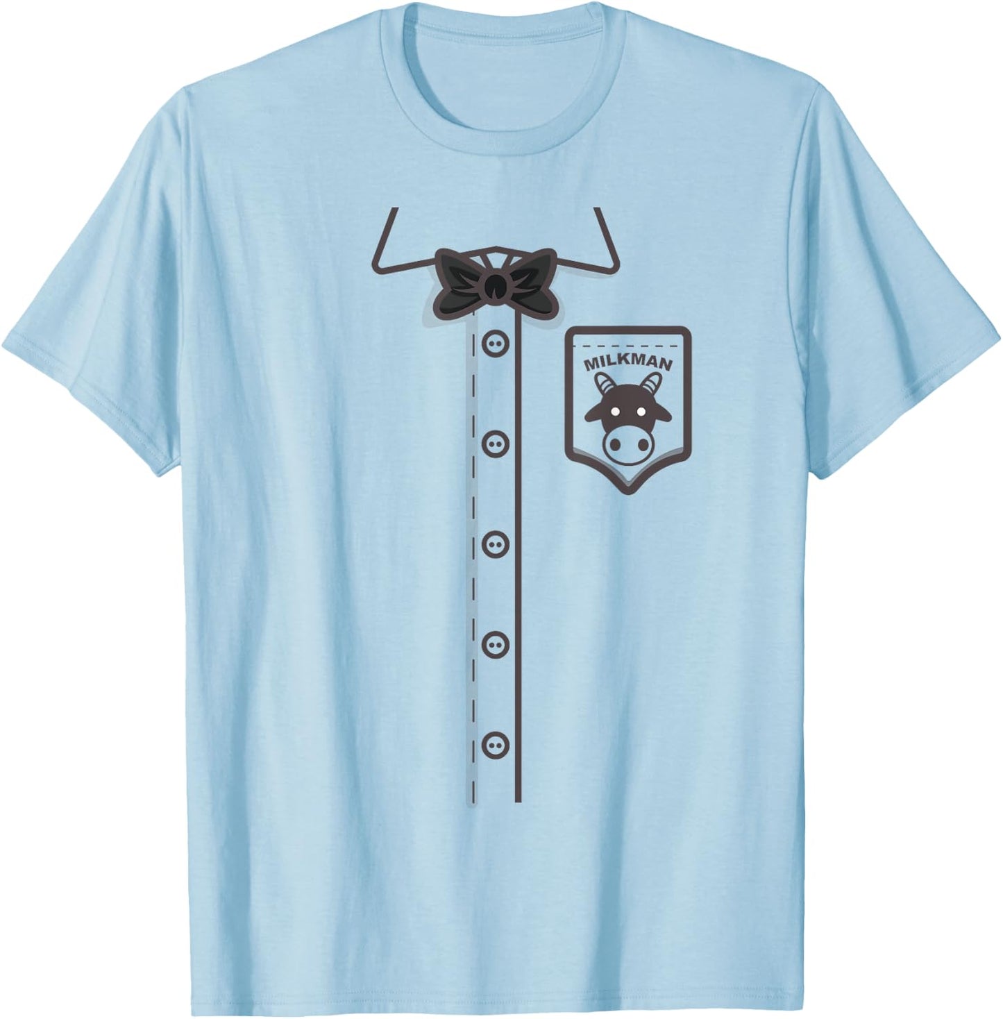 Funny Milkman Halloween Milk Deliveryman Costume Easy Outfit T-Shirt - T-Shirt | Light Blue