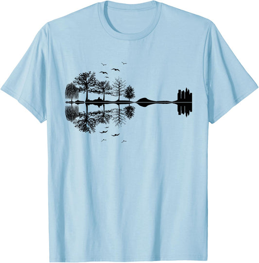 Nature Guitar Shirt | Cute Music Environment Lovers Gift T-Shirt - T-Shirt | Light Blue