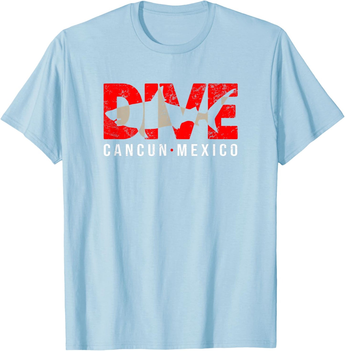 DIVE Cancun Mexico SCUBA DIVING Shark T-Shirt - T-Shirt | Light Blue