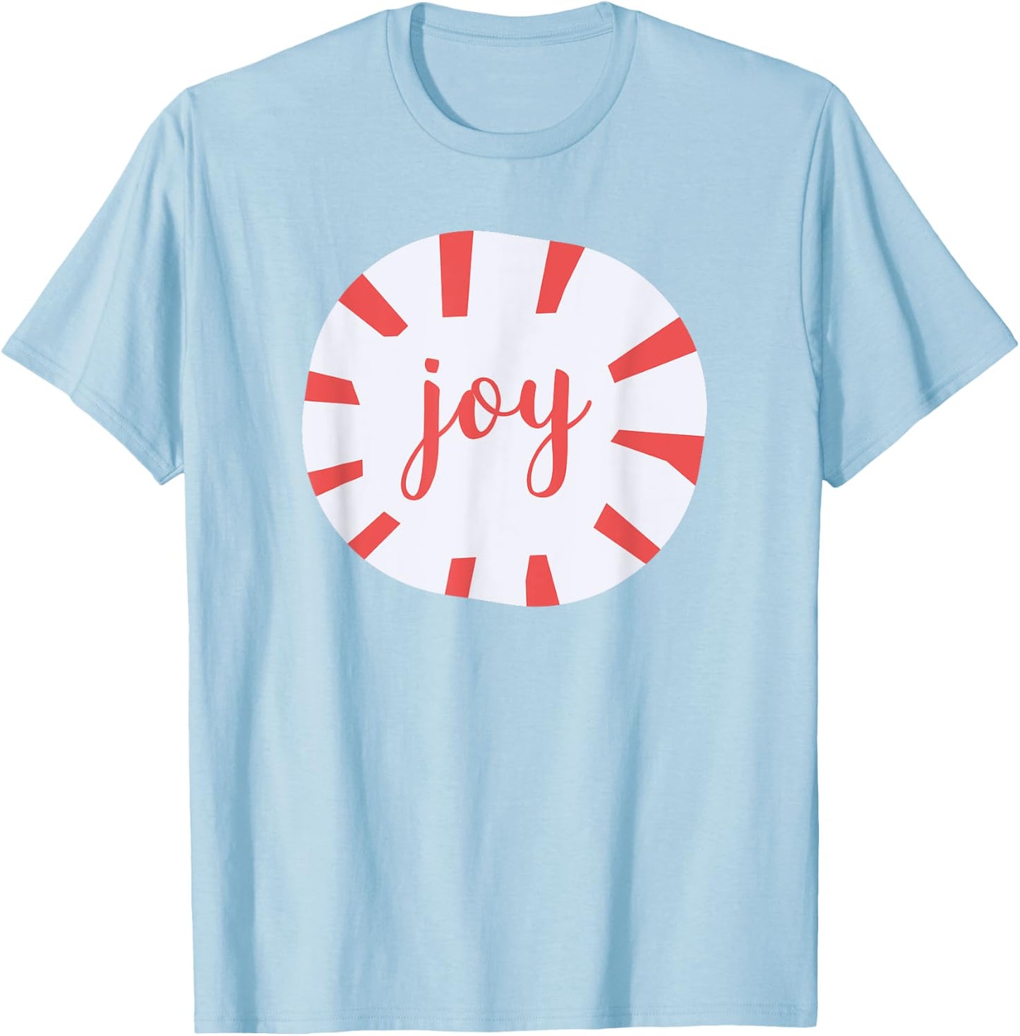 Joy - Peppermint Christmas T-Shirt - T-Shirt | Light Blue