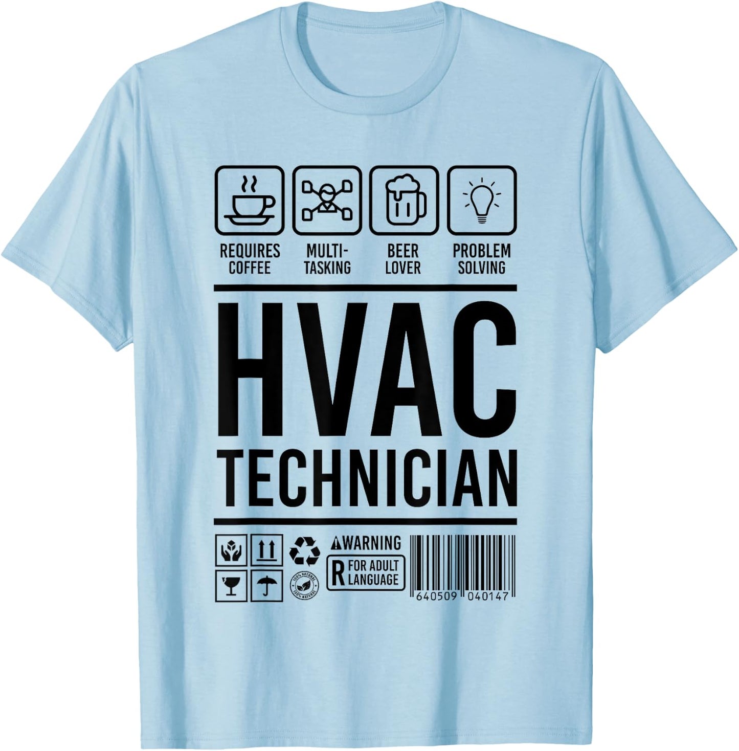 HVAC Technician Shirt | Cute Maintenance HVAC Gift T-Shirt - T-Shirt | Light Blue