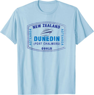Dunedin New Zealand Passport Stamp Vacation T-Shirt - T-Shirt | Light Blue