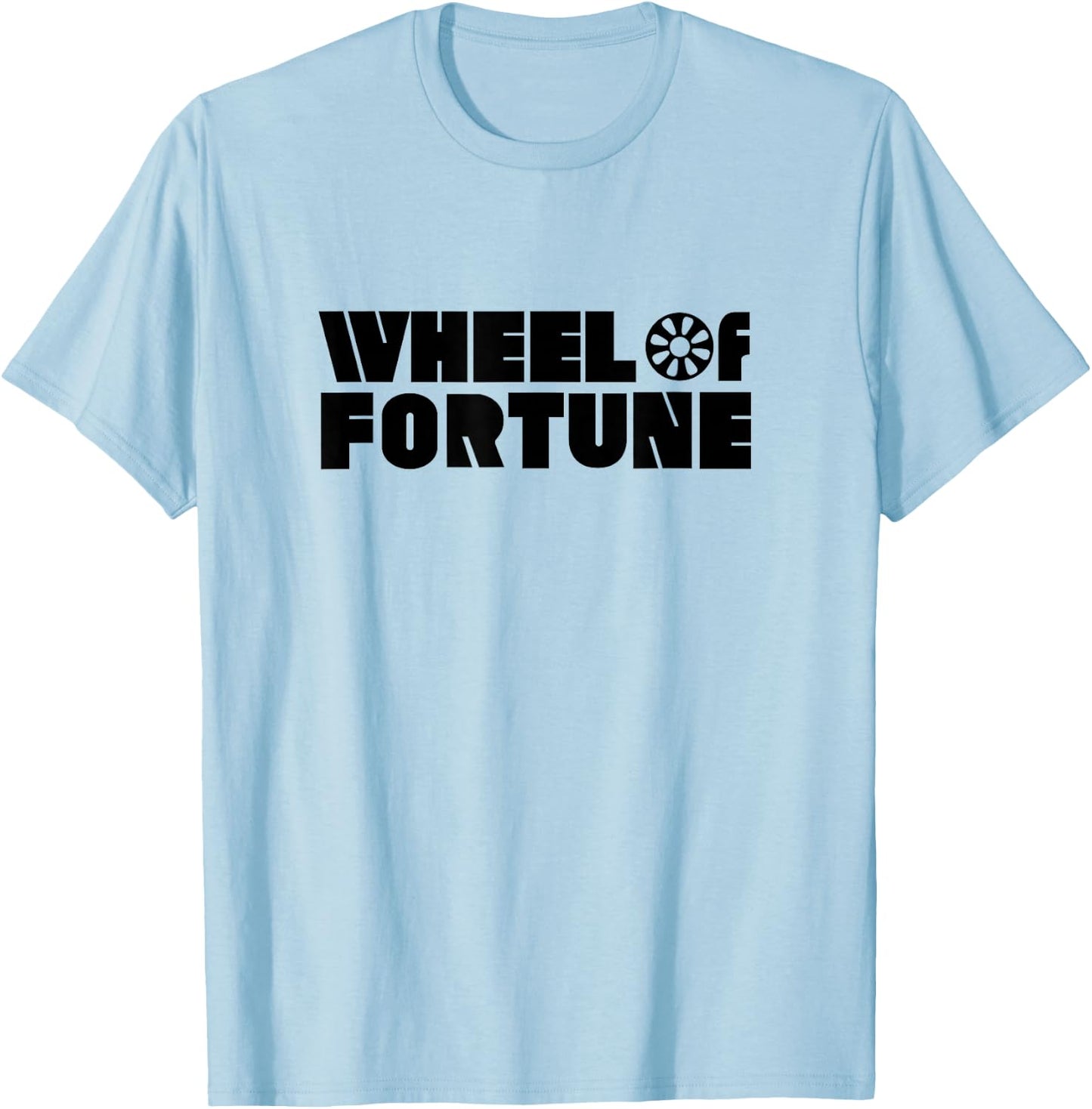 Wheel of Fortune , -Adults, Grey, Small, Short Sleeve, Classic Fit, Polyester 100%, Letter Print, All Seasons T-Shirt - T-Shirt | Light Blue