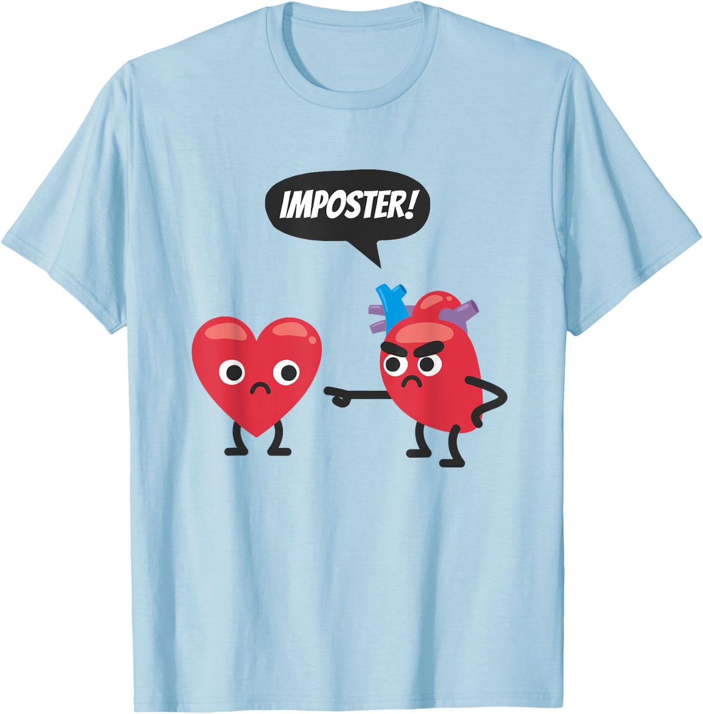 Funny Medical Imposter Heart T-Shirt - T-Shirt | Light Blue