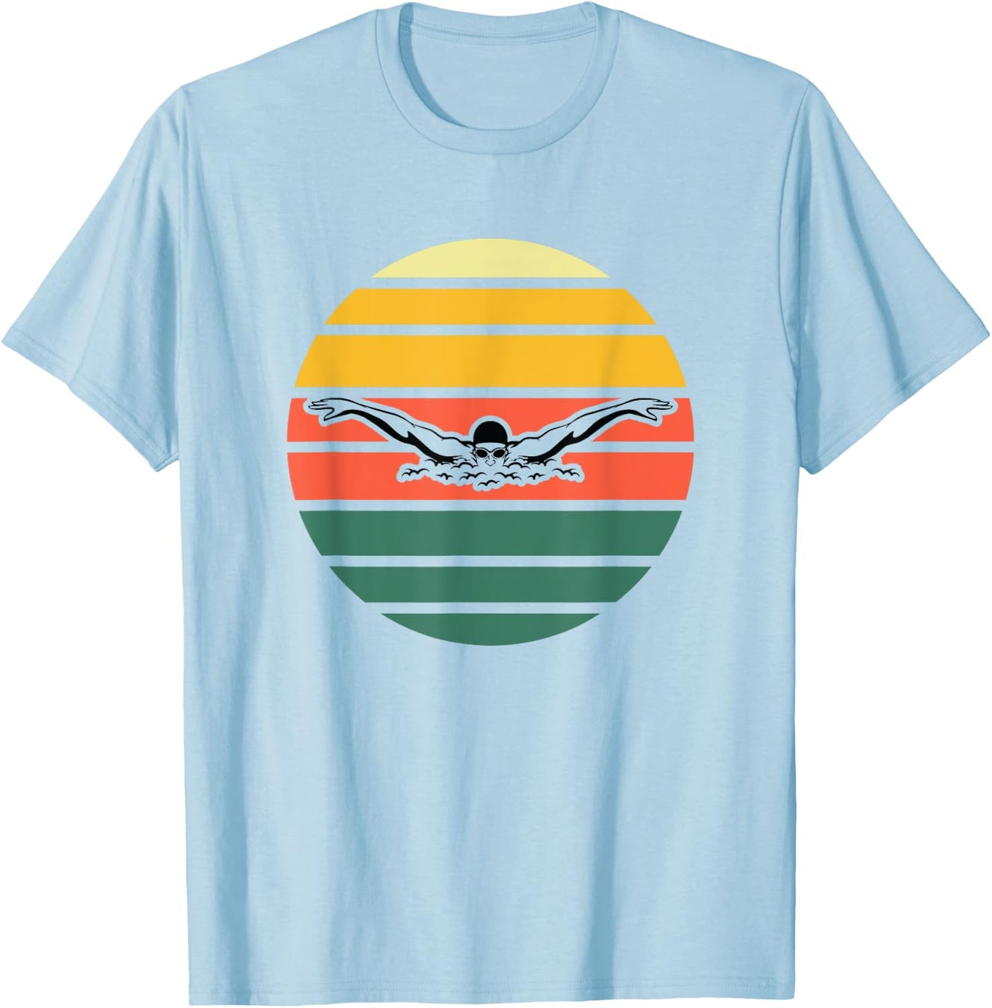 Butterfly Stroke, Swimmer, Swim, Swimming T-Shirt - T-Shirt | Light Blue
