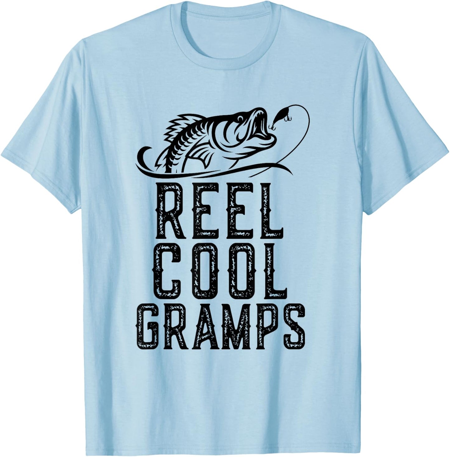 Reel Cool Gramps Fishing Fisherman Funny Retro T-Shirt - T-Shirt | Light Blue