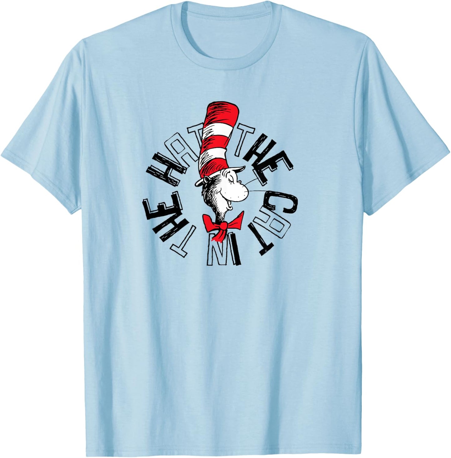 Dr. Seuss The Cat in the Hat Circle T-Shirt - T-Shirt | Light Blue