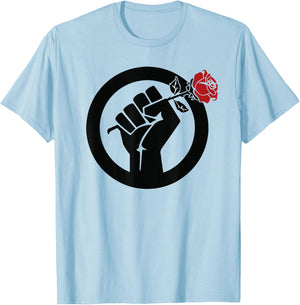 DSA Rose Resist Fist T-Shirt - T-Shirt | Light Blue
