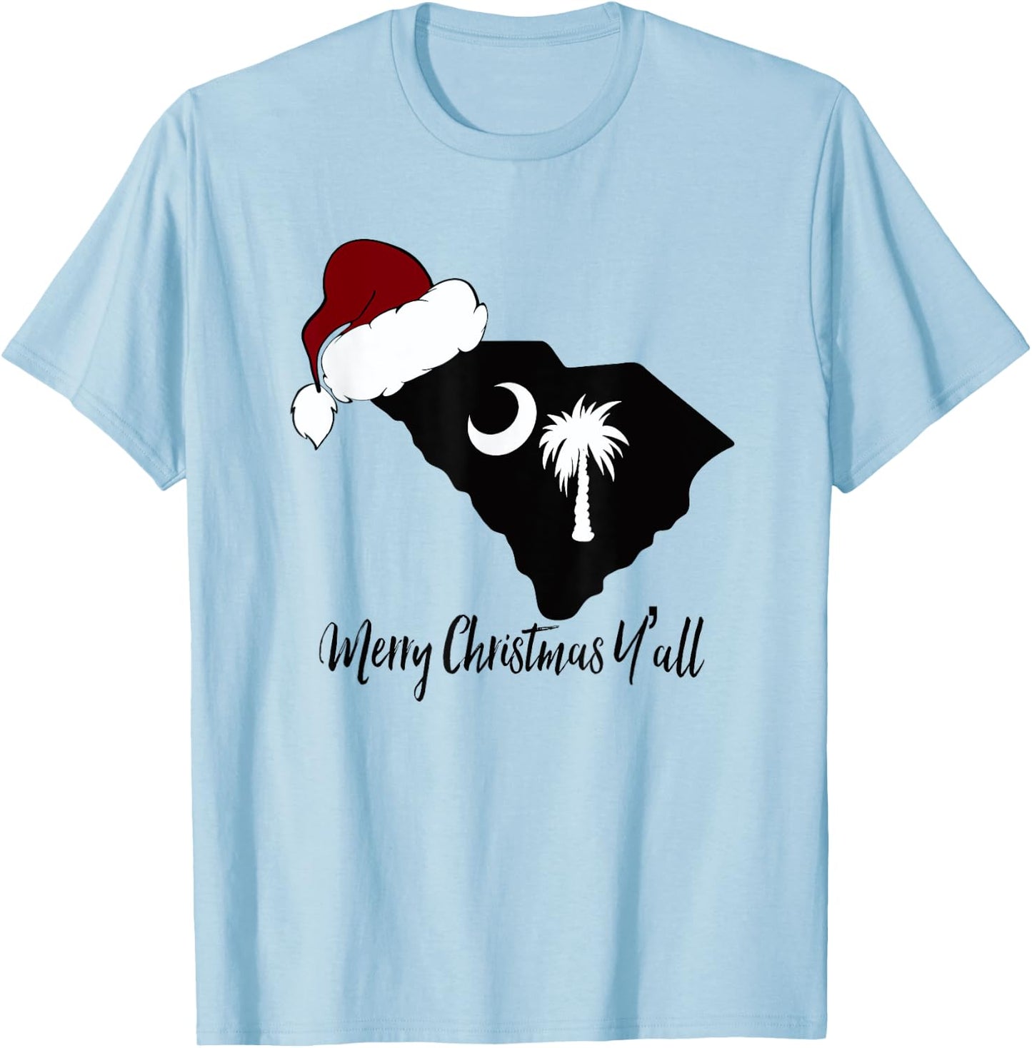 South Carolina SC Merry Christmas Yall T-Shirt - T-Shirt | Light Blue