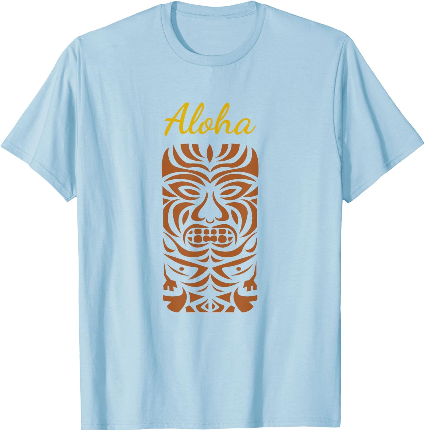 Hawaii Tiki Polynesian Big Kahuna Retro Hipster T-Shirt - T-Shirt | Light Blue