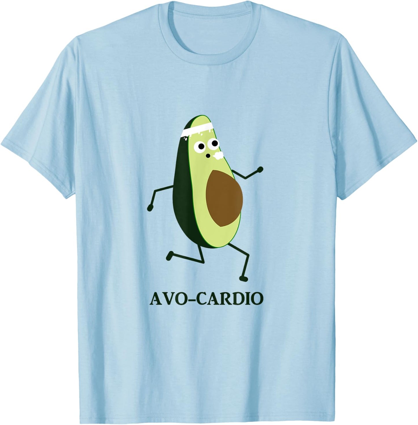 Avocardio - Running Avocado Men Women T Shirt T-Shirt - T-Shirt | Light Blue