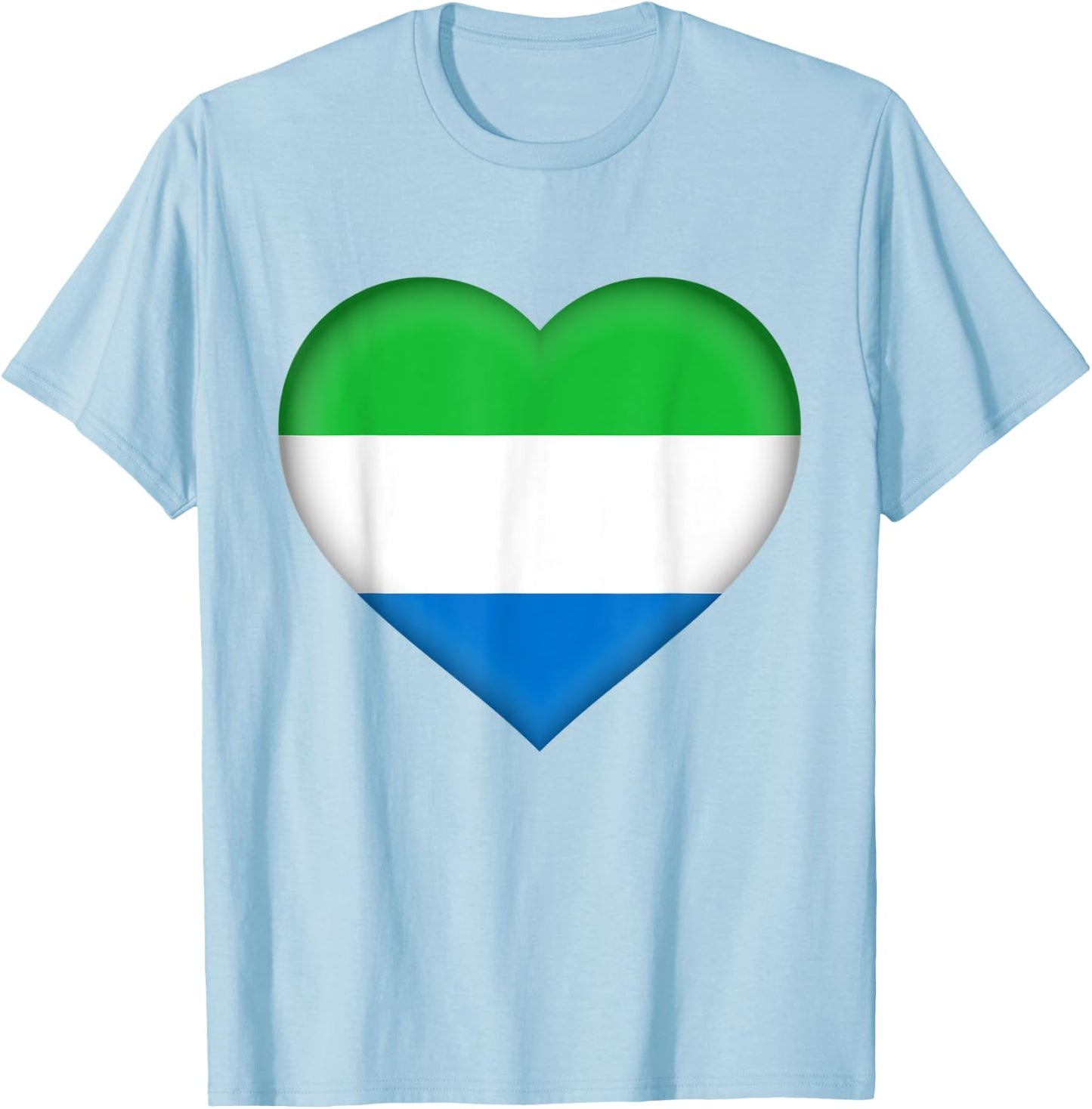 I Love Sierra Leone Shirt | Sierra Leonean Flag Heart Outfit T-Shirt - T-Shirt | Light Blue