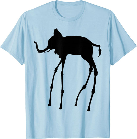 Elephant, Surrealist Artwork T Shirt, Surrealism Period T-Shirt - T-Shirt | Light Blue