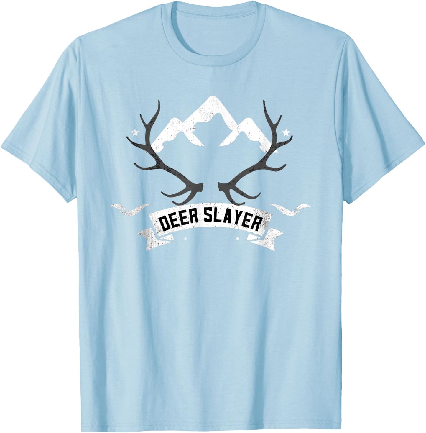 Deer Slayer Antler Avid Hunter T-Shirt - T-Shirt | Light Blue