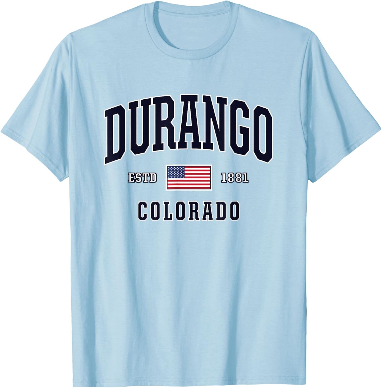 USA FLAG Stars & Stripes Durango Colorado T-Shirt - T-Shirt | Light Blue