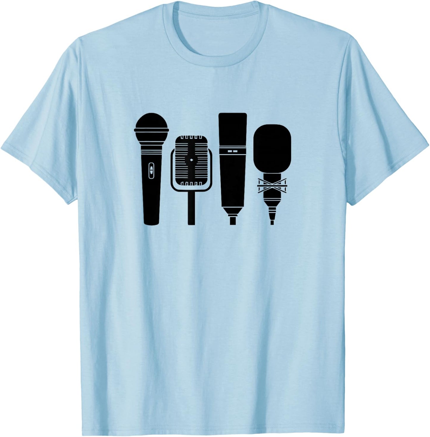 Different Unique Microphone Graphic T-Shirt - T-Shirt | Light Blue