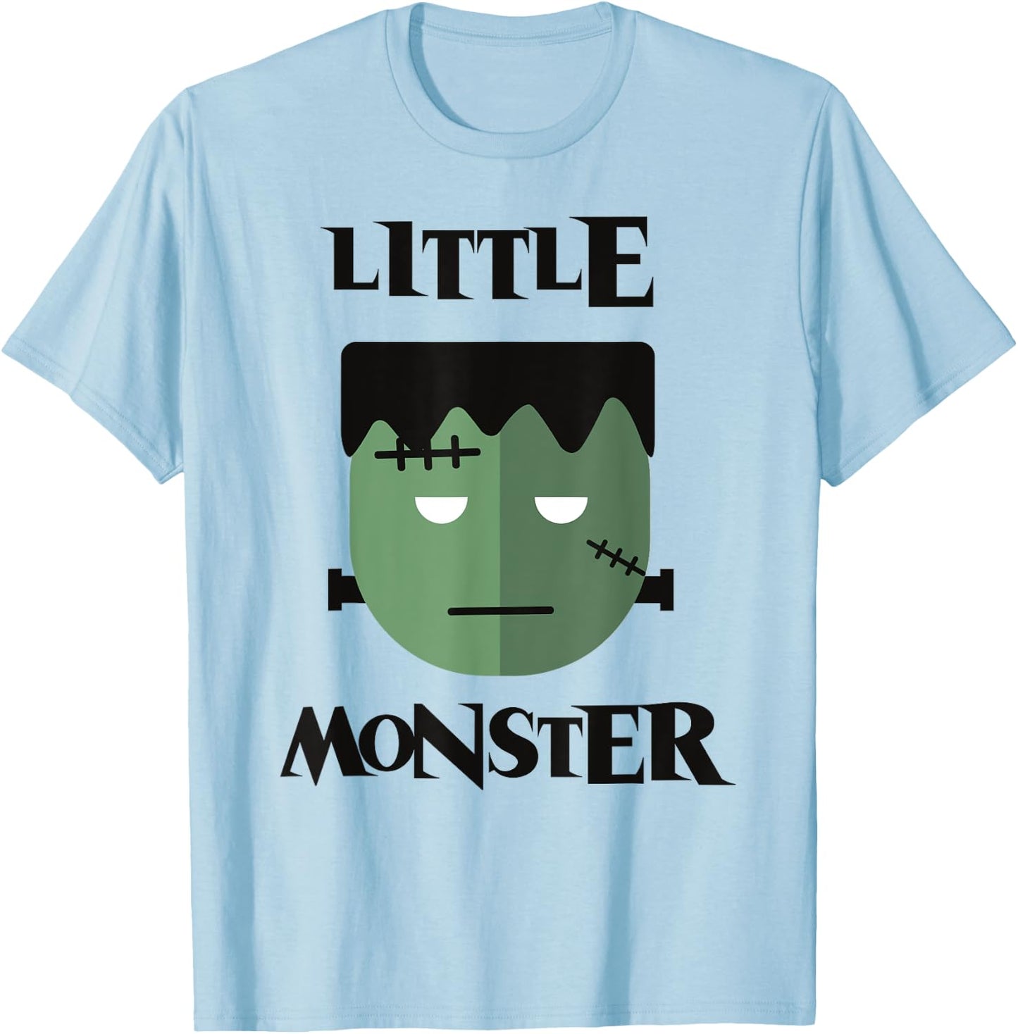 Halloween Little Monsters Frankenstein Kids T Shirt Spooky T-Shirt - T-Shirt | Light Blue