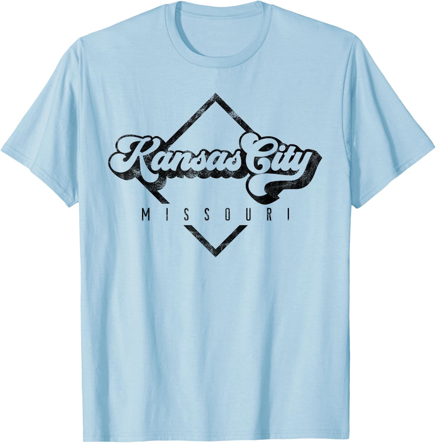 Vintage Kansas City Missouri Distressed Retro 70s 80s T-Shirt - T-Shirt | Light Blue
