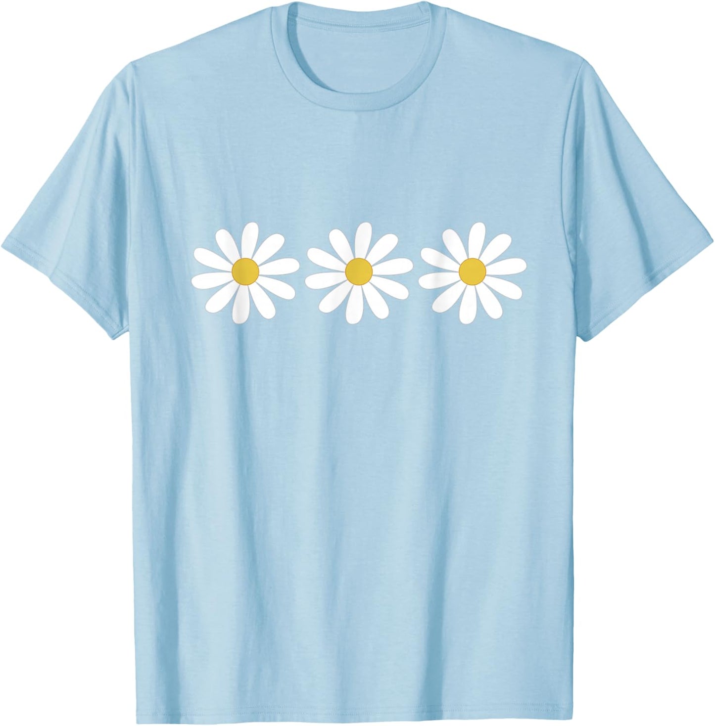 3 Simple but Pretty Daisy Flower T-Shirt - T-Shirt | Light Blue