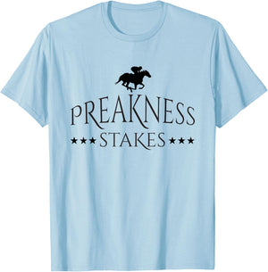 Preakness Horse Racing Shirts , Stakes Apparel T-Shirt - T-Shirt | Light Blue