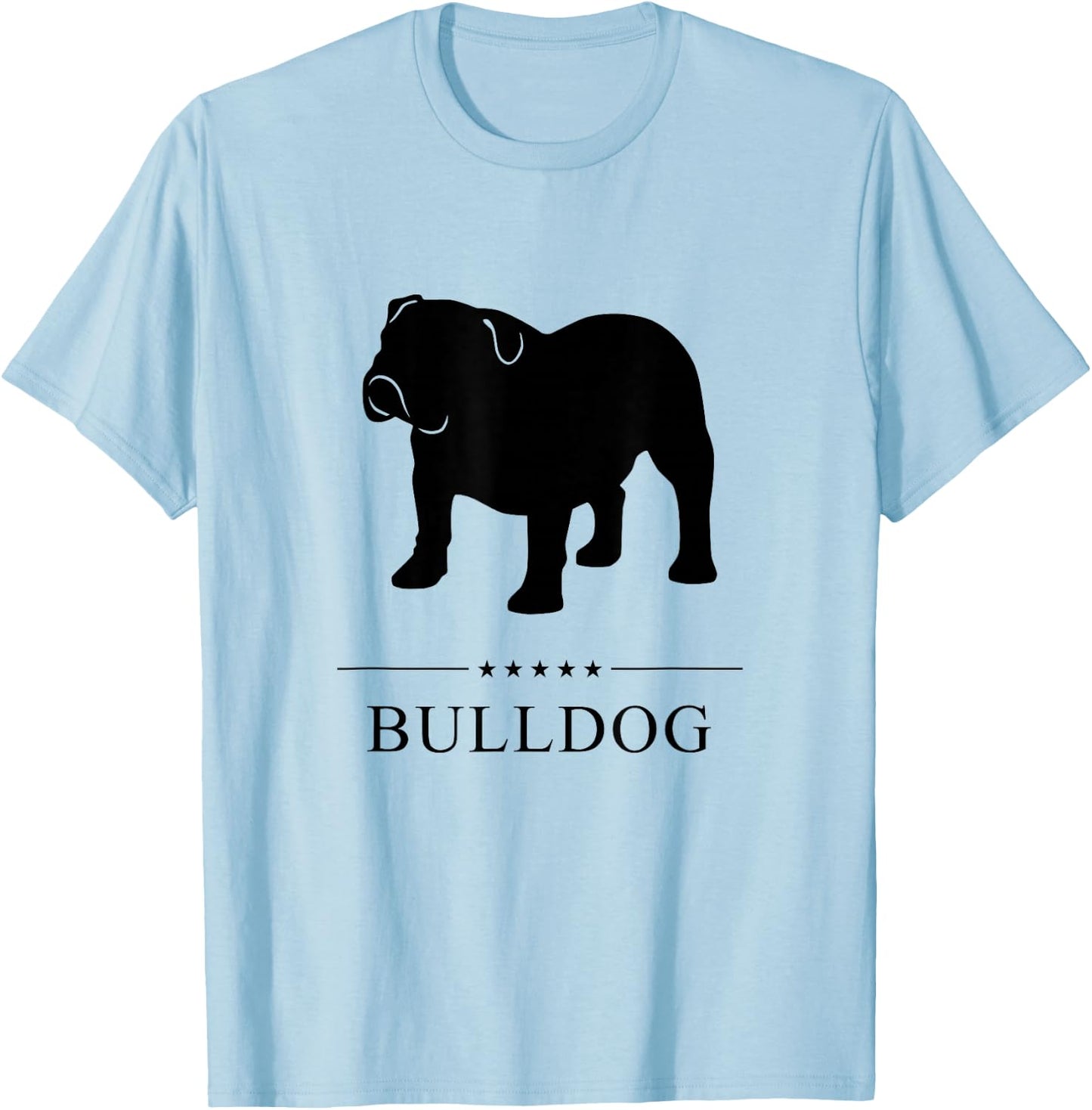 Bulldog Black Silhouette Women Girls Kids T-Shirt - T-Shirt | Light Blue