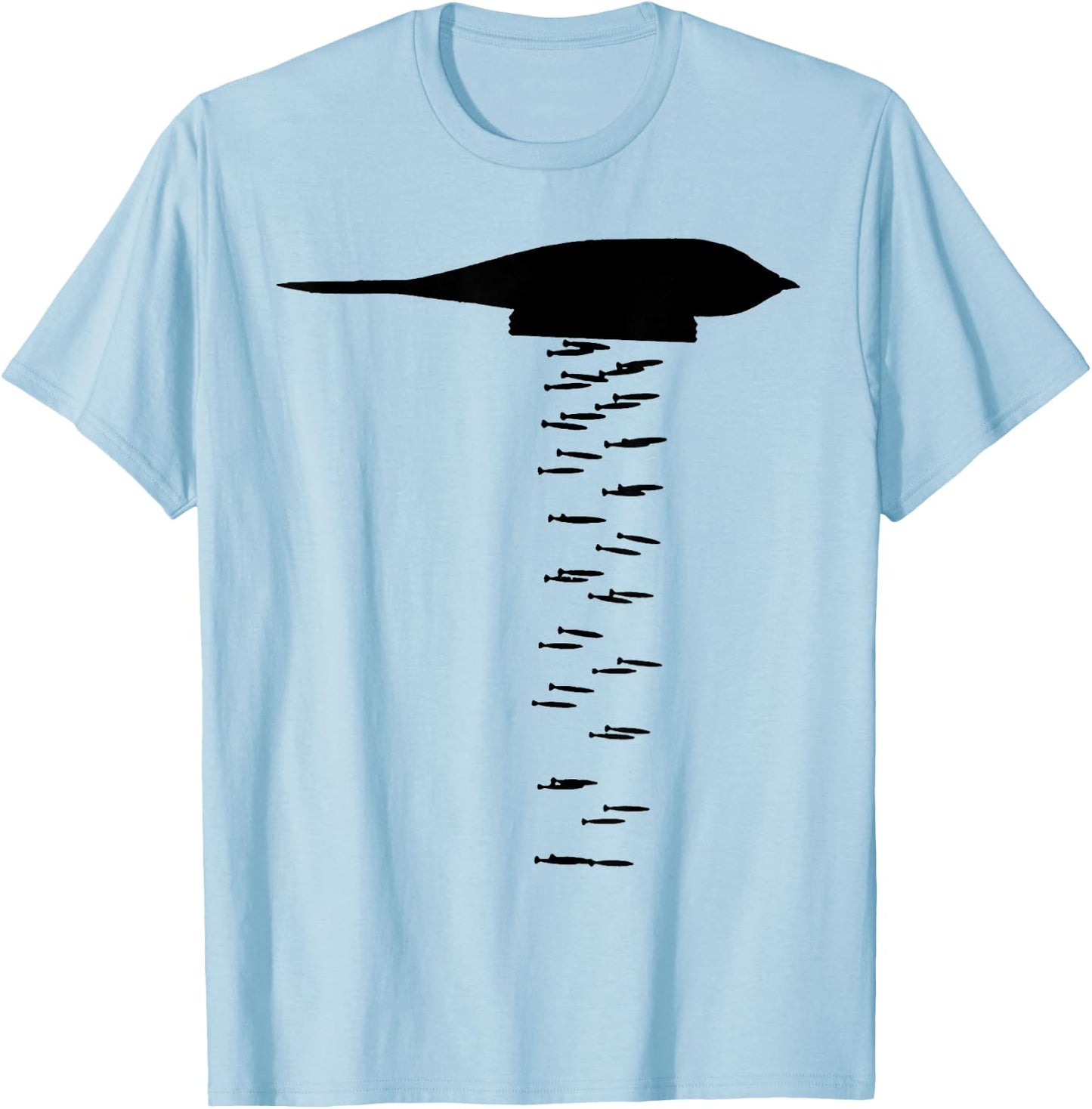 B-2 Stealth Jet Fighter High Altitude Bomber Plane T-Shirt - T-Shirt | Light Blue