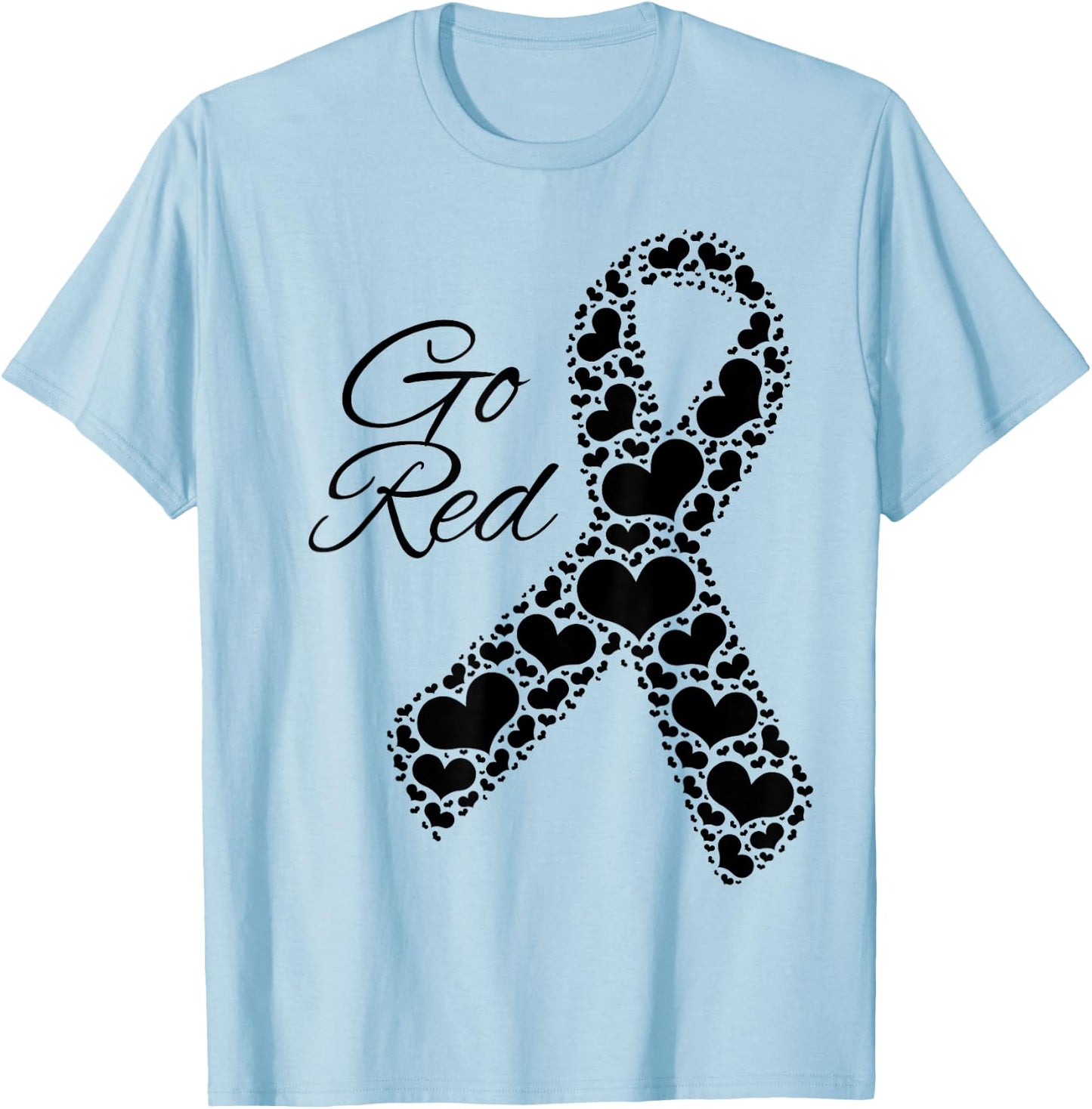 Heart Health Month February Heart Health American T-Shirt - T-Shirt | Light Blue