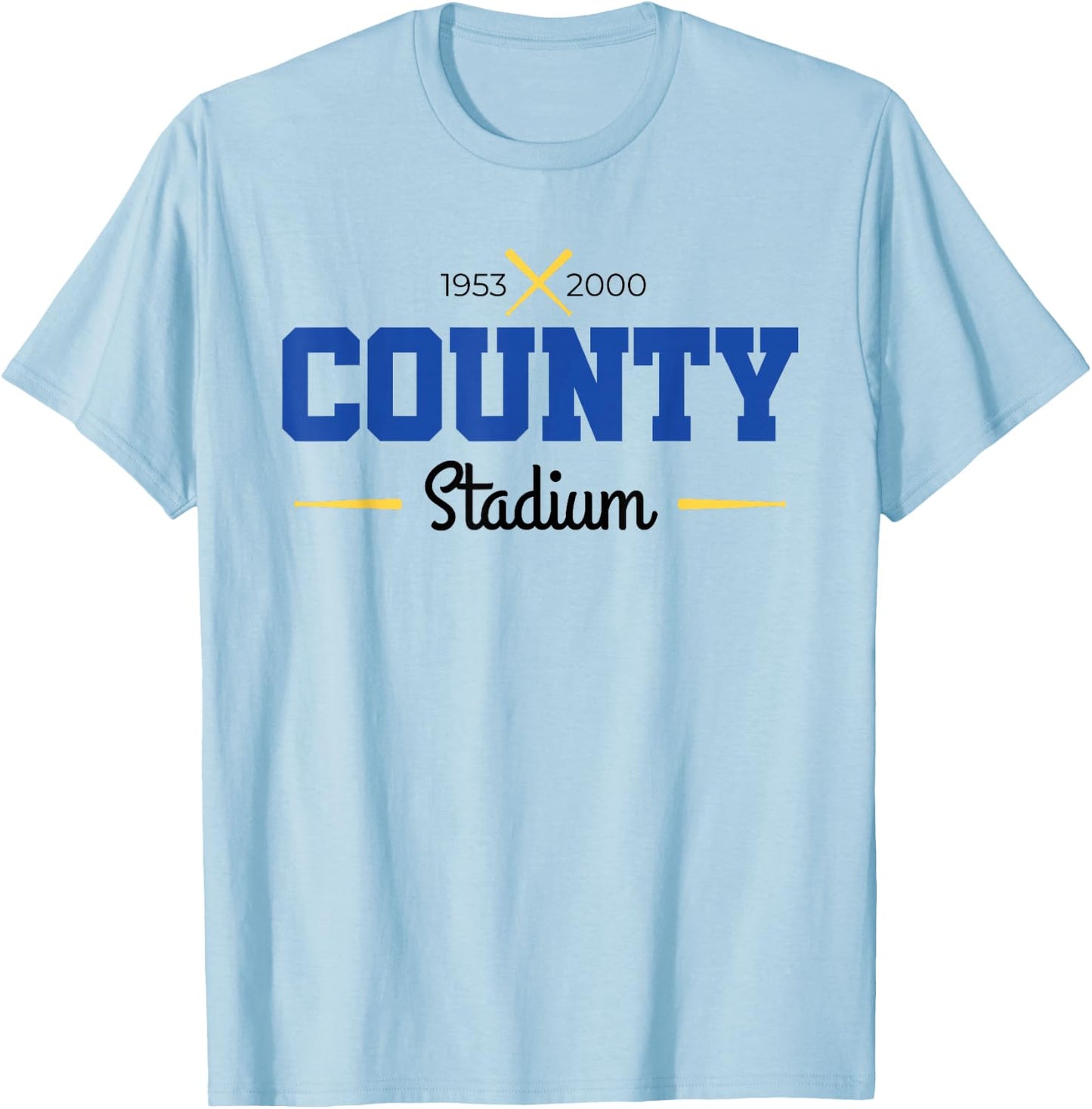 County Stadium Milwaukee Baseball T-Shirt - T-Shirt | Light Blue