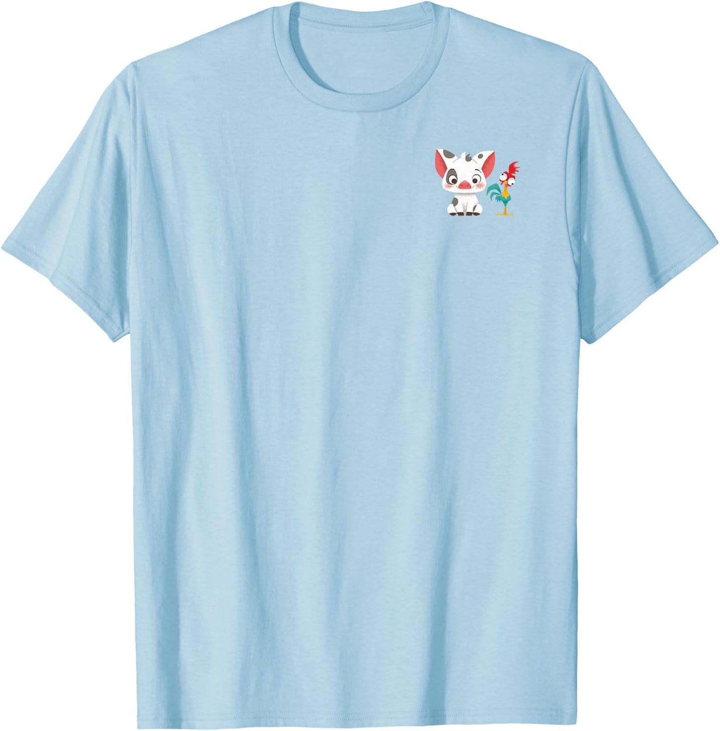 Disney Moana HEI HEI & Pua Cute Duo Left Chest Icons T-Shirt - T-Shirt | Light Blue