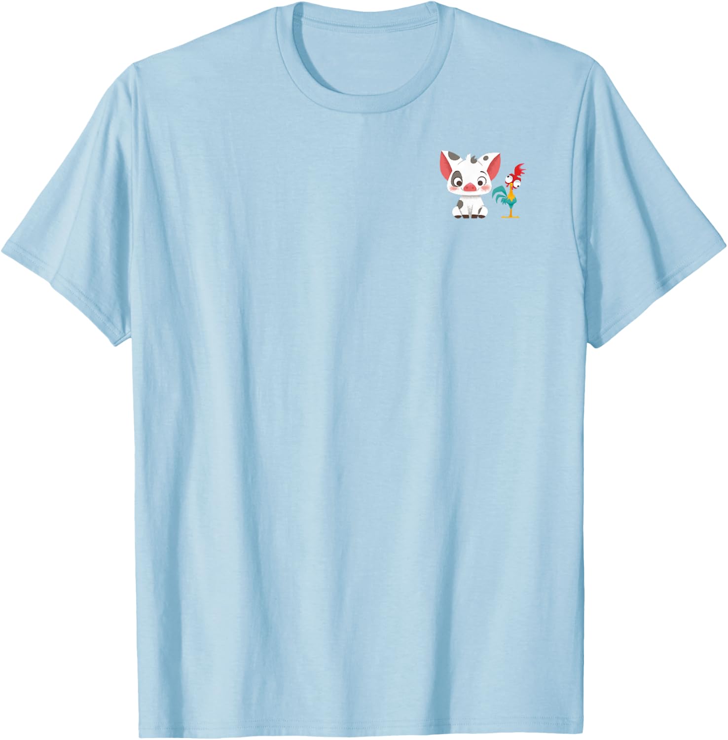 Disney Moana HEI HEI & Pua Cute Duo Left Chest Icons T-Shirt - T-Shirt | Light Blue