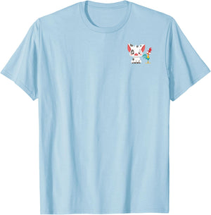 Disney Moana HEI HEI & Pua Cute Duo Left Chest Icons T-Shirt - T-Shirt | Light Blue
