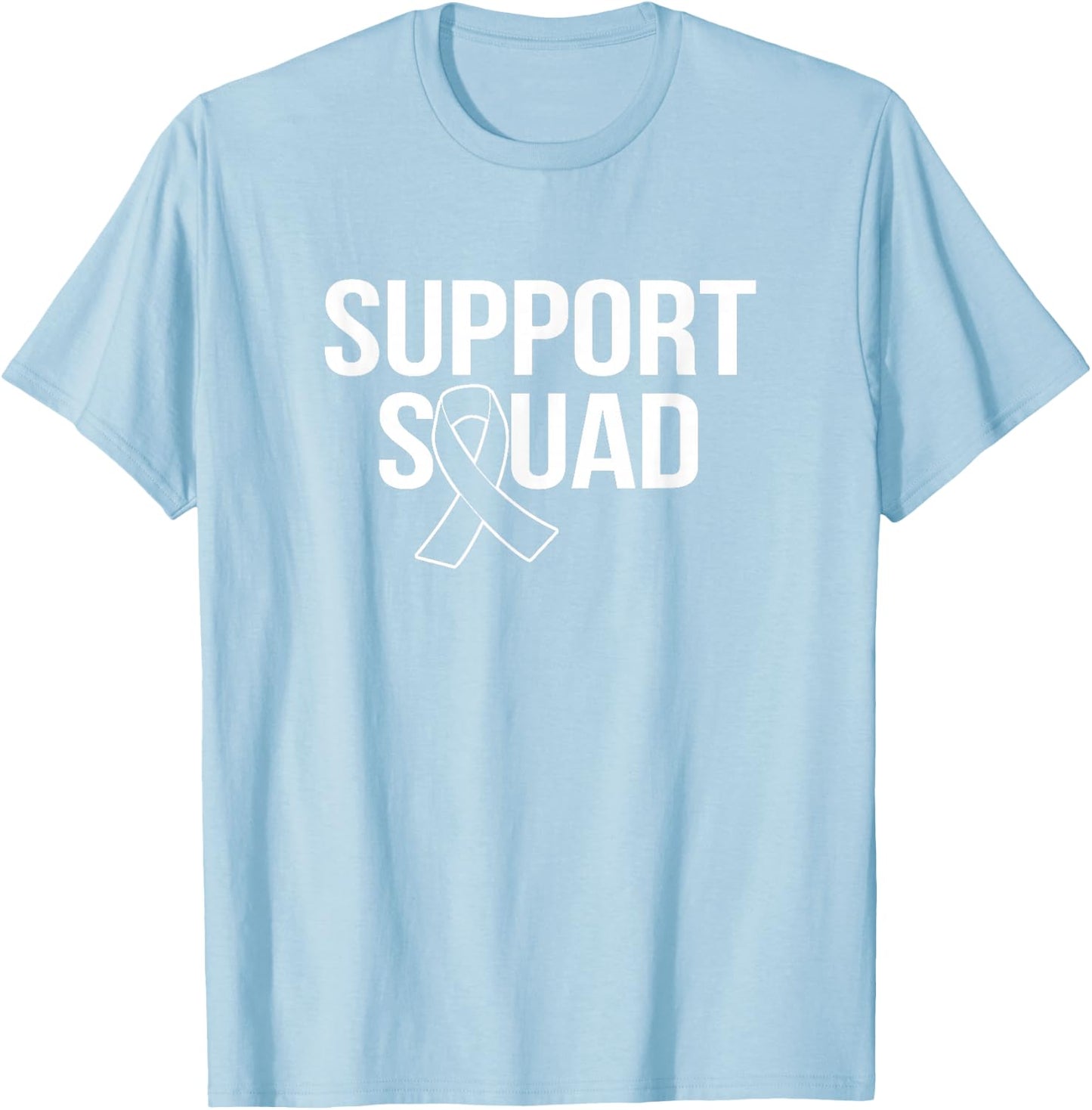Support Squad Breast Cancer Awareness Month Pink T-Shirt - T-Shirt | Light Blue