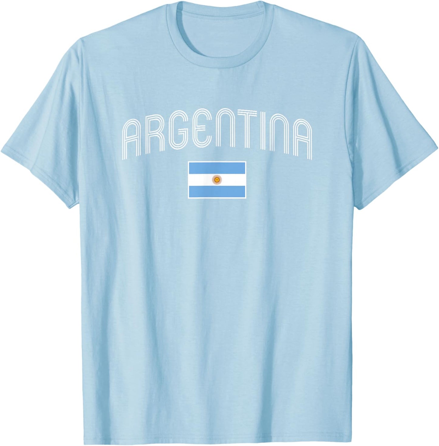 Argentina Flag Argentinian Sun Sol de Mayo Vintage Throwback T-Shirt - T-Shirt | Light Blue