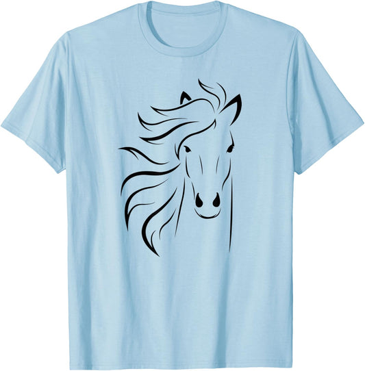 Just A Girl Who Loves Horses T Shirt Horse Racing Riding T-Shirt - T-Shirt | Light Blue