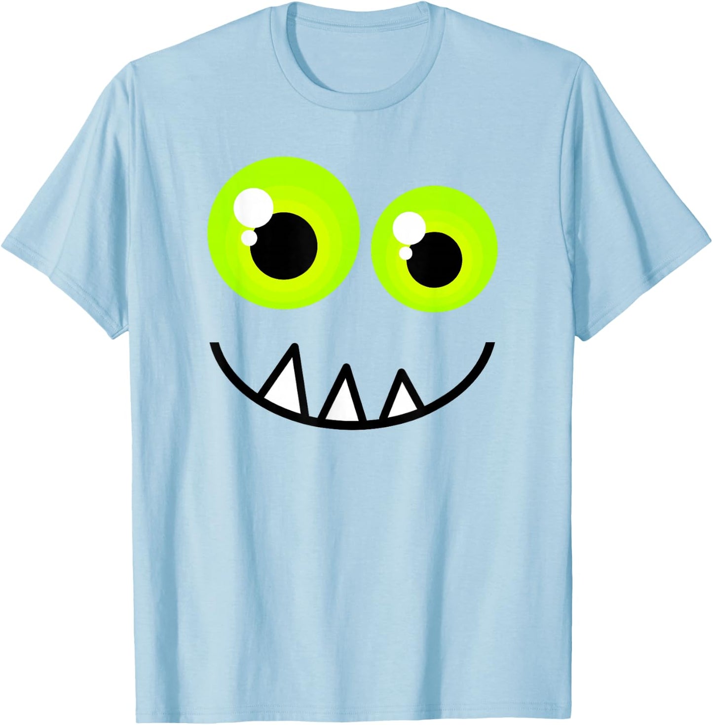 Cute One Eyed Monster Face Green Eyes Halloween Costume T-Shirt - T-Shirt | Light Blue