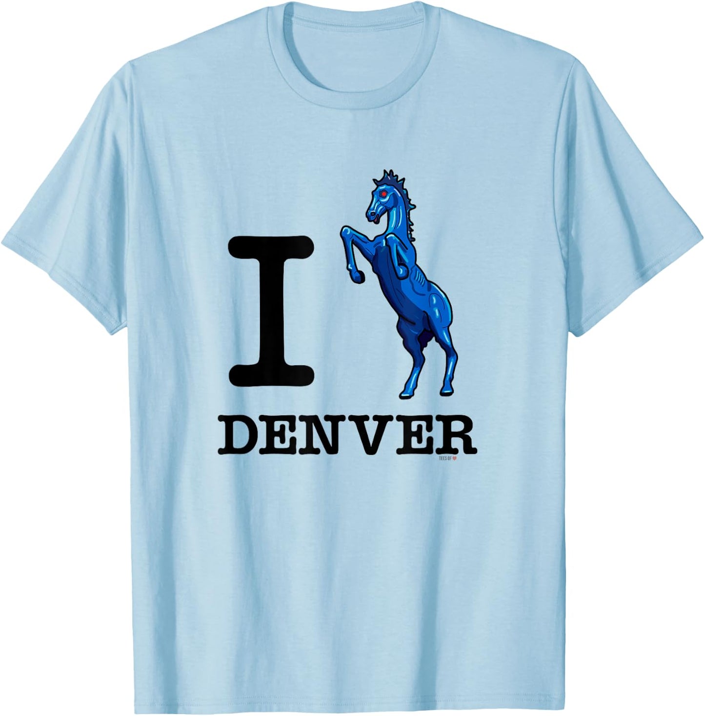 I Love Denver Blucifer Evil Blue Horse Shirt T-Shirt - T-Shirt | Light Blue