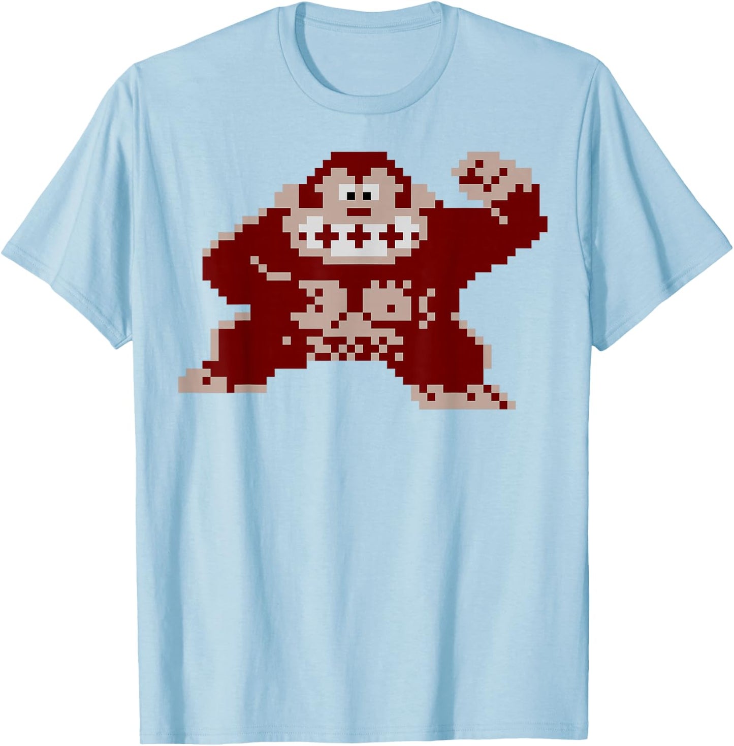 Nintendo Donkey Kong 8-Bit Pixel Vintage Graphic T-Shirt - T-Shirt | Light Blue