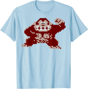 Nintendo Donkey Kong 8-Bit Pixel Vintage Graphic T-Shirt - T-Shirt | Light Blue
