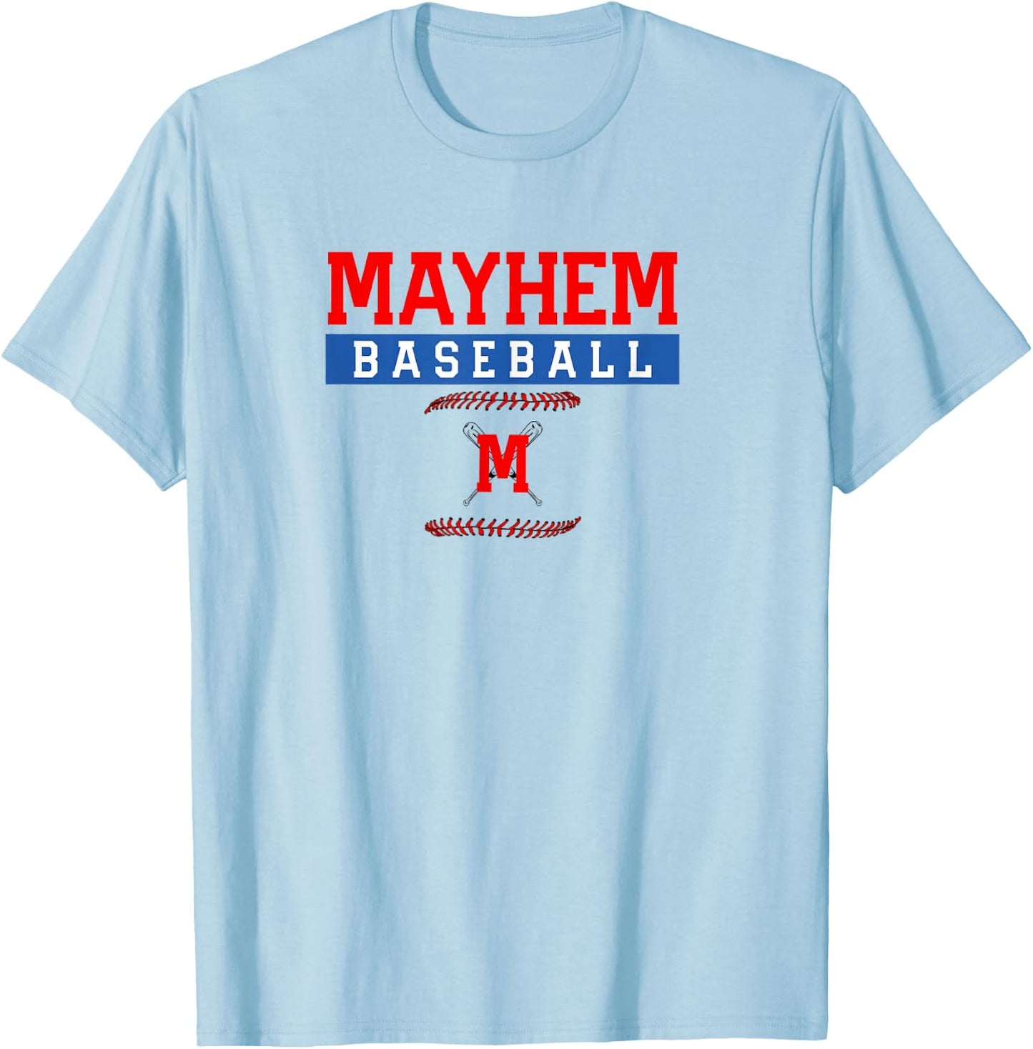 Mayhem Baseball T-Shirt - T-Shirt | Light Blue