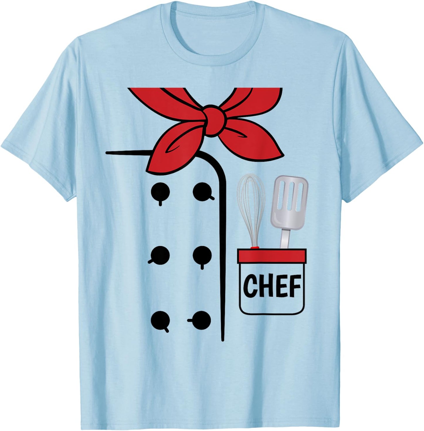 Cook Chef Coat Costume Funny Halloween Shirt Kids Adults T-Shirt - T-Shirt | Light Blue