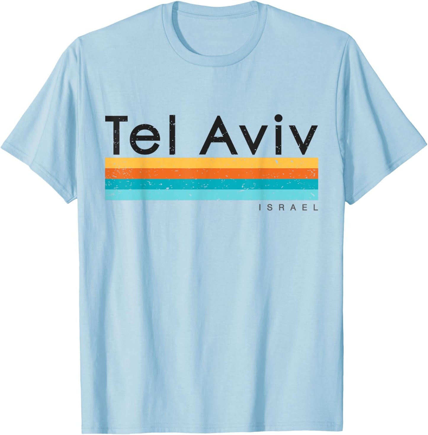 Vintage Retro Tel Aviv Israel Design T-Shirt - T-Shirt | Light Blue
