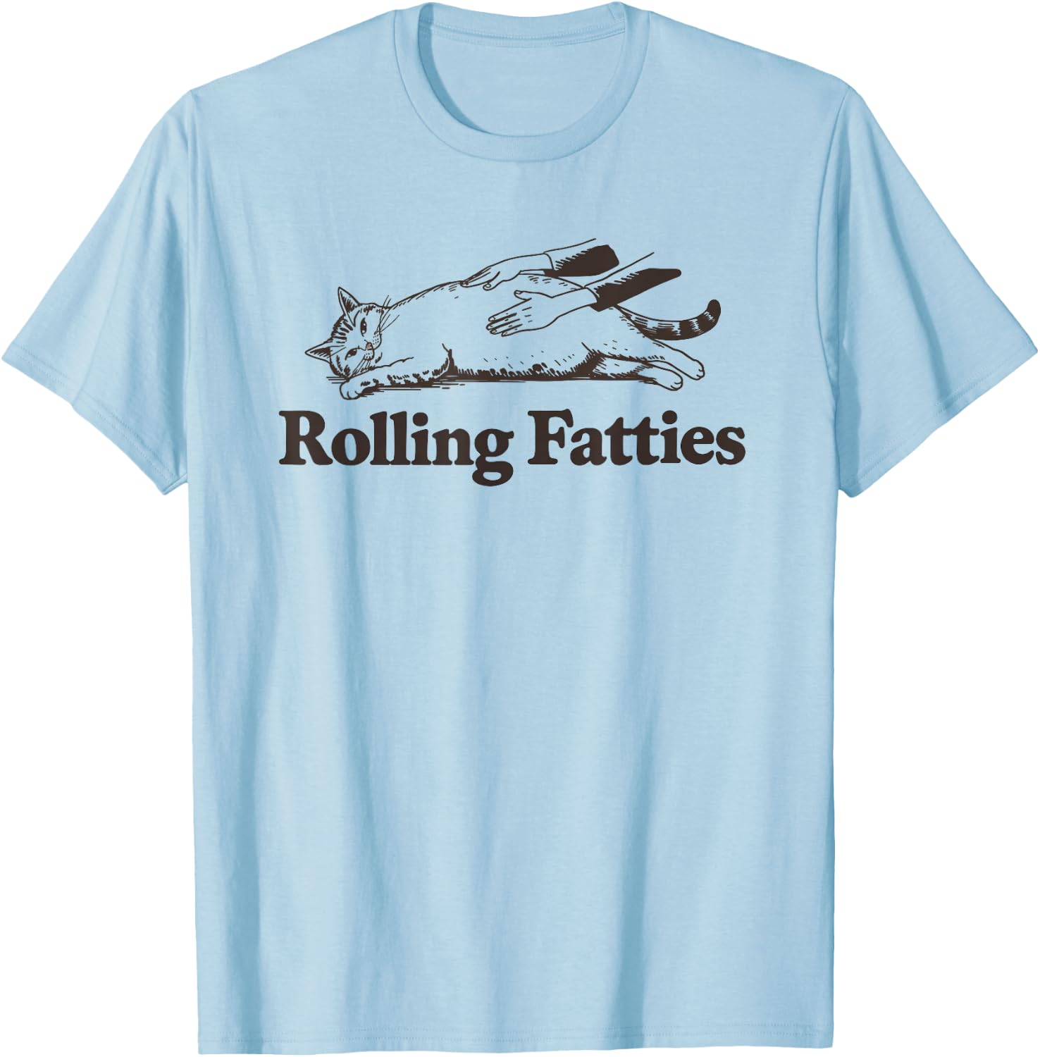 Adults Cat Lover Grey Small Classic Fit Short Sleeve T-Shirt - T-Shirt | Light Blue