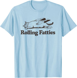 Adults Cat Lover Grey Small Classic Fit Short Sleeve T-Shirt - T-Shirt | Light Blue