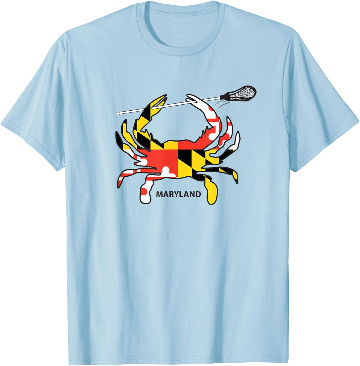 Maryland Crab Lacrosse Shirt, MD LAX, Maryland Lacrosse T-Shirt - T-Shirt | Light Blue