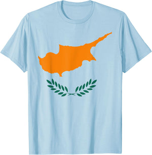 Cool Cyprus Cypriot Flag National Team Pride Print T-Shirt - T-Shirt | Light Blue