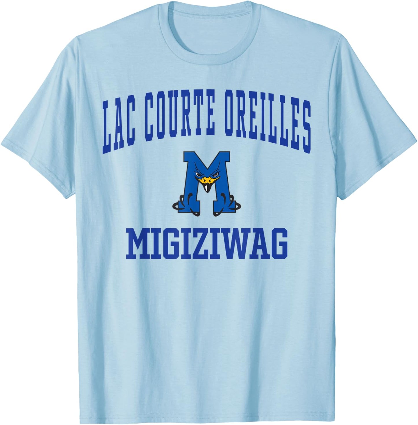 Lac Courte Oreilles Ojibwe School Migiziwag T-Shirt - T-Shirt | Light Blue