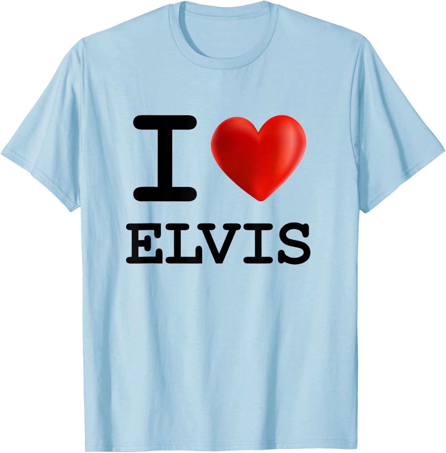 I Love Elvis Heart Name T Shirt Gift T-Shirt - T-Shirt | Light Blue