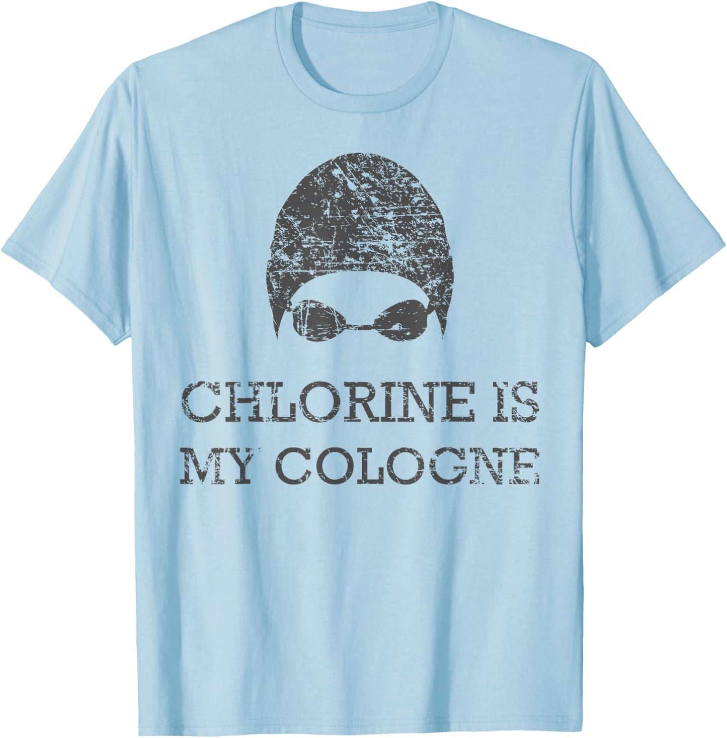 Chlorine is My Cologne Funny Swim Swimming Shirt Gift T-Shirt - T-Shirt | Light Blue