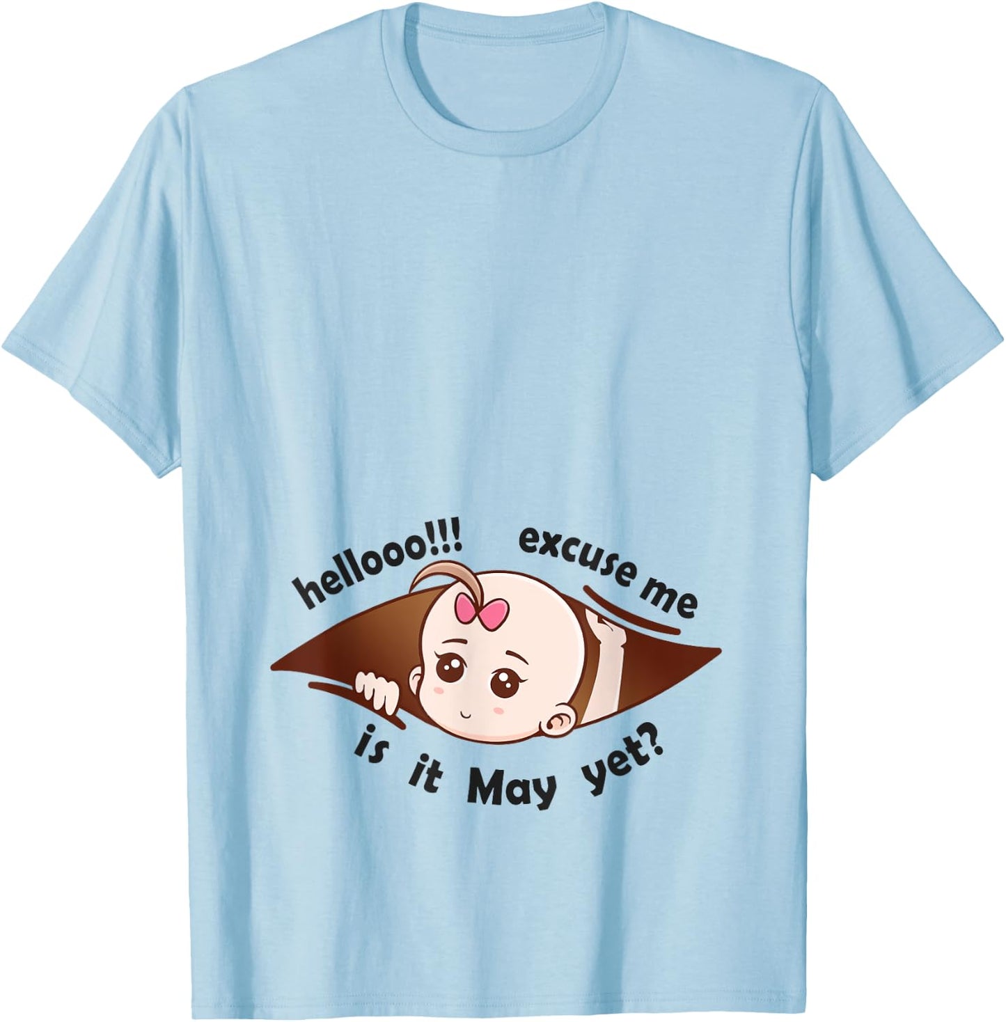 May to be Born Baby Girl Pregnancy Announcement Mother Gift T-Shirt - T-Shirt | Light Blue